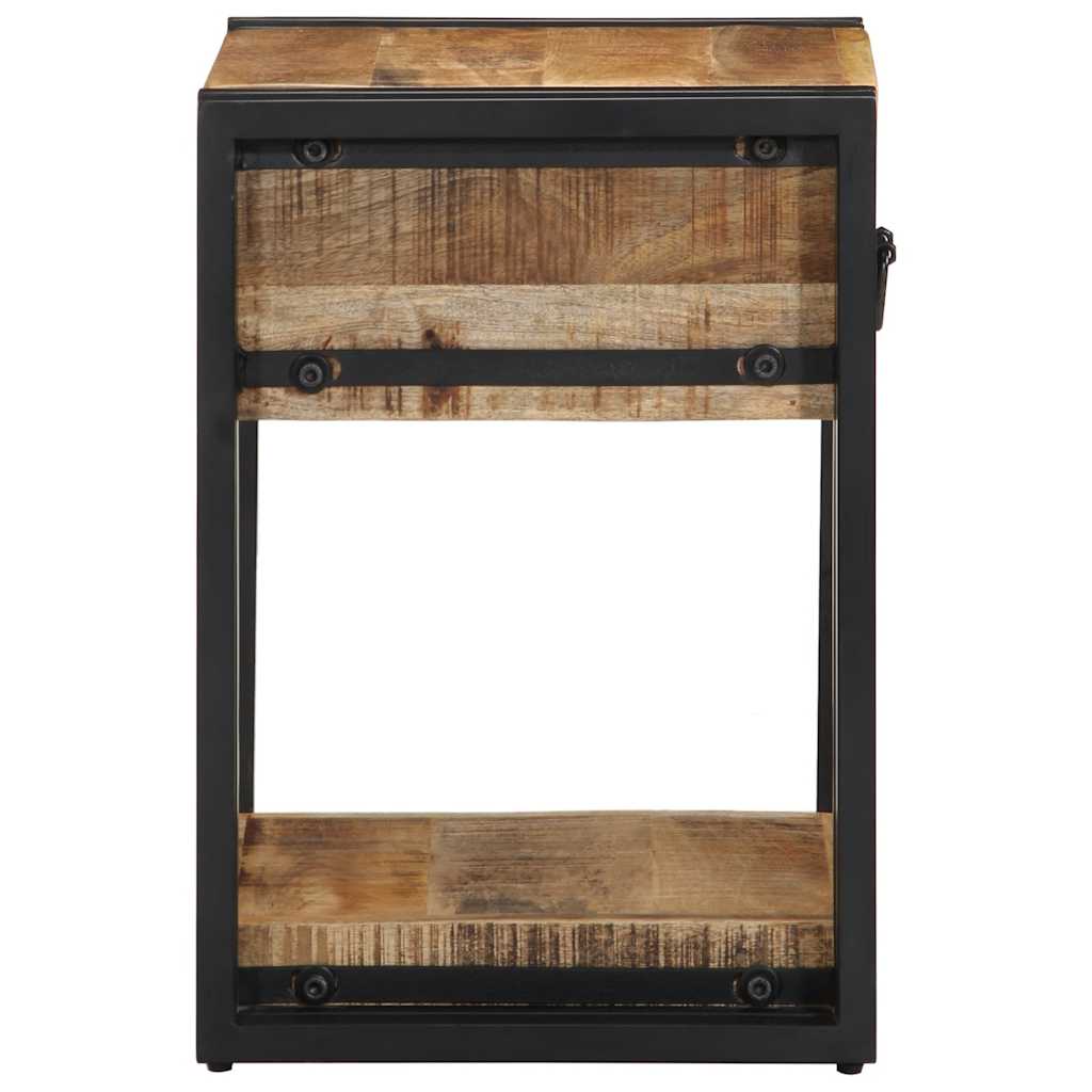Mesitas De Noche 2 Piezas 40x35x50cm Madera Maciza Rugosa Mango_3