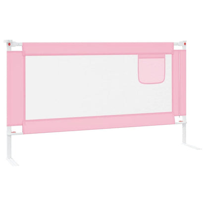 Vidaxl Barandilla De Seguridad Cama De Niño Rosa Tela 150x25 Cm_4