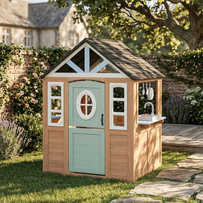 Aiyaplay Casita Infantil De Madera Con Puerta Para Mascotas Cocina De Juguete_1