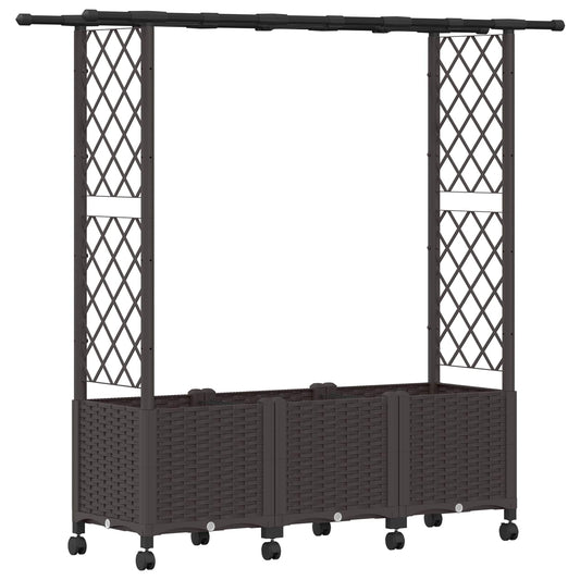 Cama Elevada Con Trellis Y Techo Marrón 162,5 X 40 X 142 Cm Pp_0