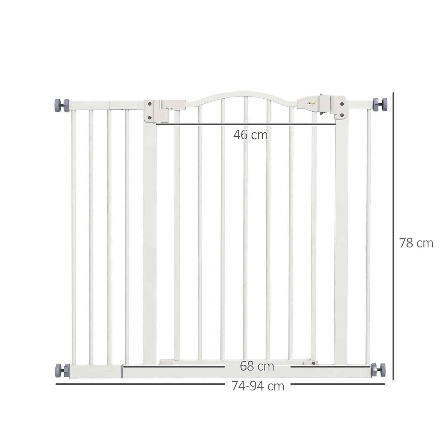 Pawhut Barrera De Seguridad Extensible Con Extensión 74-94x78 Cm Blanco_2