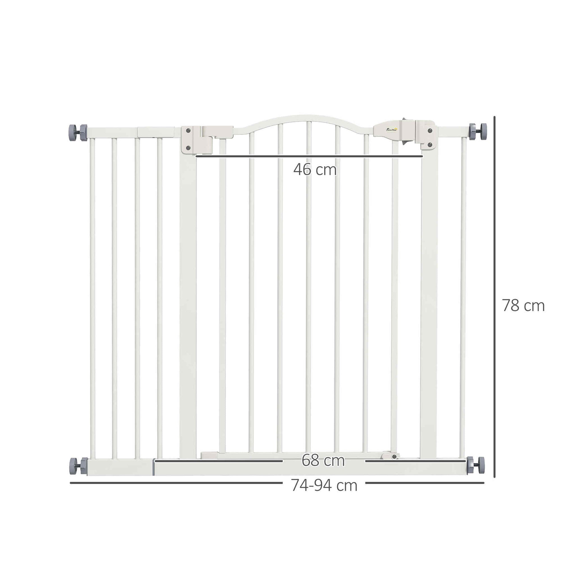 Pawhut Barrera De Seguridad Extensible Con Extensión 74-94x78 Cm Blanco_2
