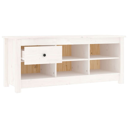Armario Zapatero De Madera Maciza De Pino Blanco 110x38x45,5 Cm / Vetonek_2