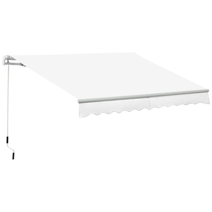 Outsunny Toldo Manual Plegable De Aluminio Con Manivela 3,5x2,5m Blanco_0