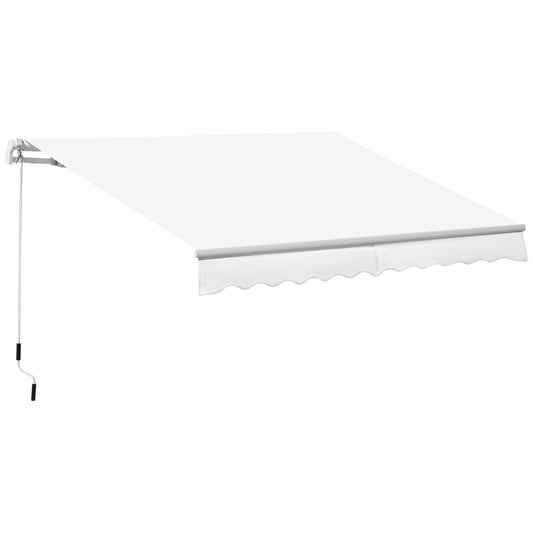 Outsunny Toldo Manual Plegable De Aluminio Con Manivela 3,5x2,5m Blanco_0