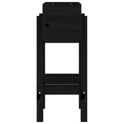 Jardinera Madera Maciza De Pino Negro 62x30x69 Cm_4