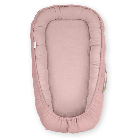 Cuna Nido Colecho Bebe Muselina Rosa_0
