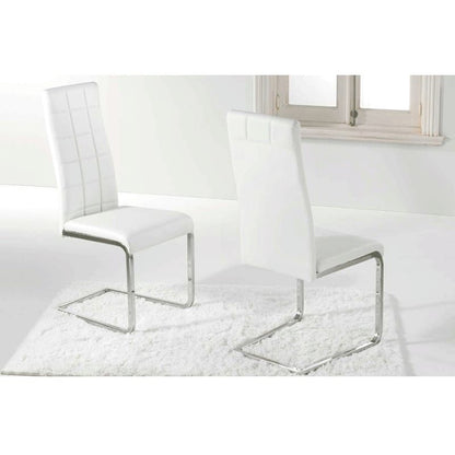 Pack 2 Sillas De Comedor Comet Polipiel Metal, Blanco, 42 X 104 X 52cm_2