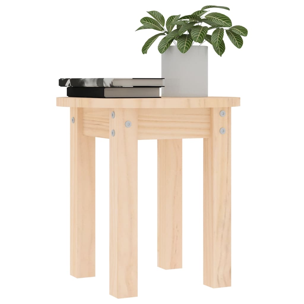 Mesa De Centro De Madera Maciza De Pino Ø35x35 Cm_2