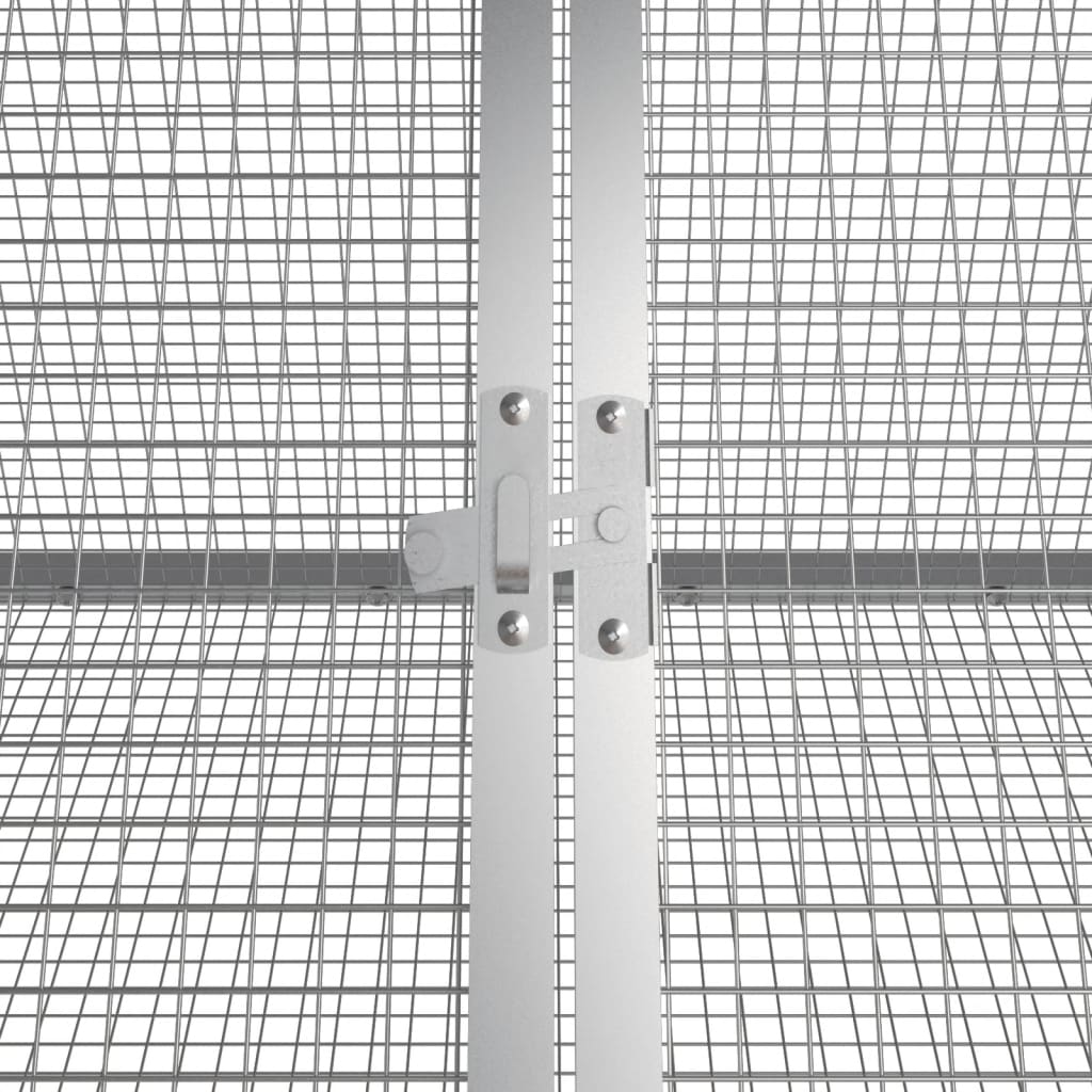 Jaula Para Conejos Acero Galvanizado Gris 403,5x80,5x71 Cm_4