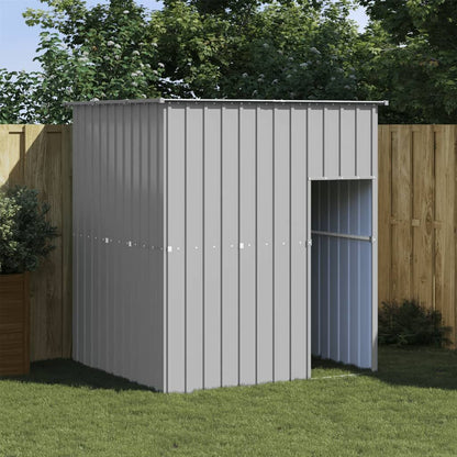 Vidaxl Caseta Perros Tejado Acero Galvanizado Gris Claro 165x153x181cm_1
