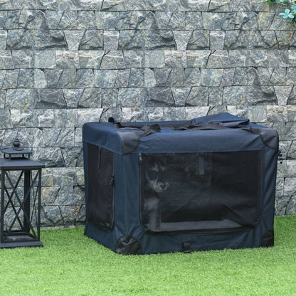 Pawhut Transportín Perro Gato Transpirable Con 3 Puertas Ventana De Malla_1