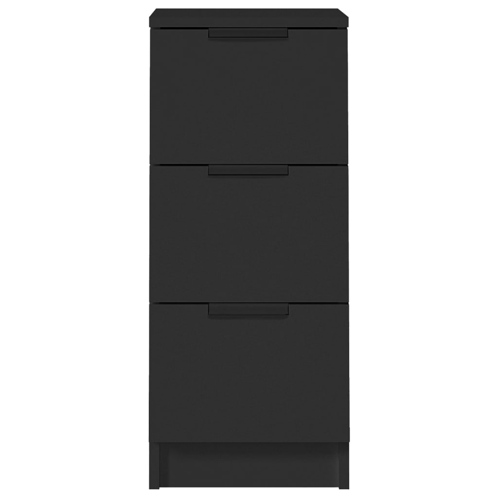Aparador De Madera Contrachapada Negro 30x30x70 Cm / Vetonek_3