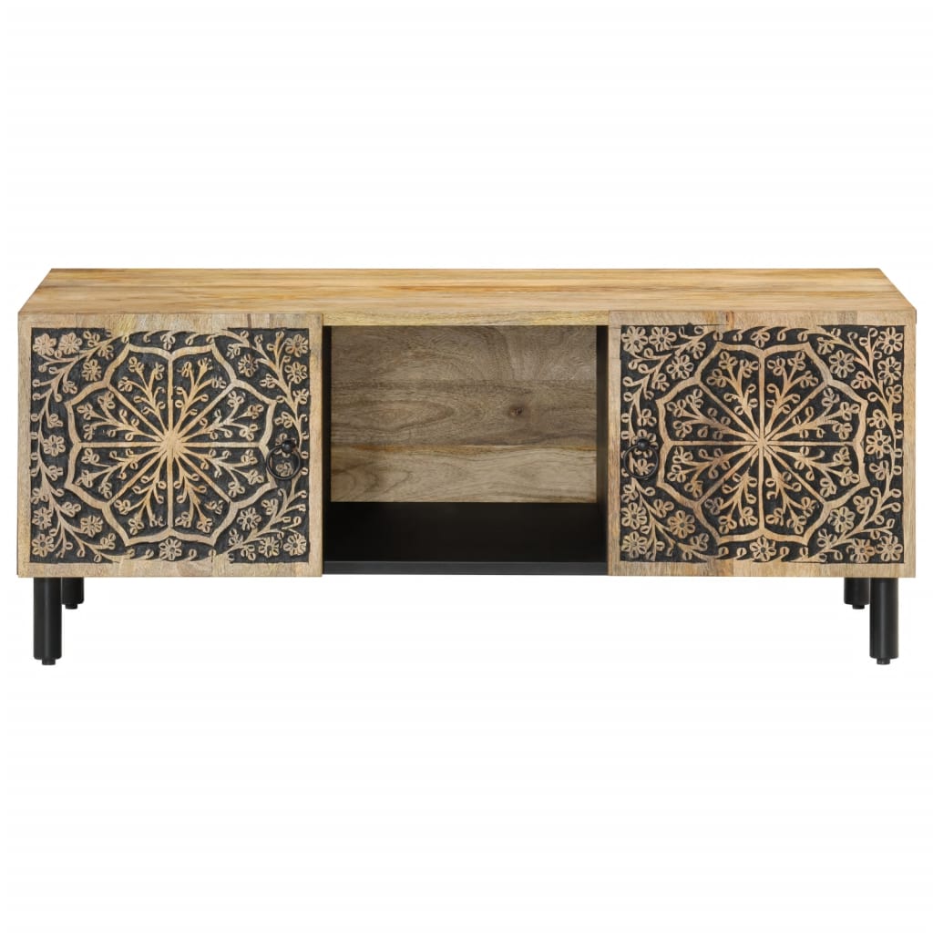 Mesa De Centro De Madera Maciza Mango 100x54x40 Cm_3