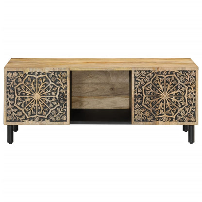 Mesa De Centro De Madera Maciza Mango 100x54x40 Cm_3