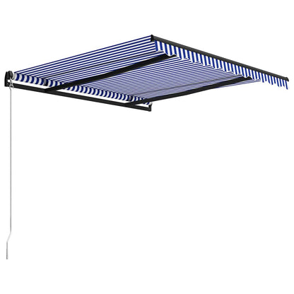 Toldo Manual Retráctil Azul Y Blanco 350x250 Cm_2