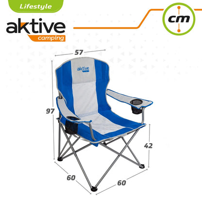 Silla Plegable Camping Xl Con Asa Y Posavasos Aktive_5