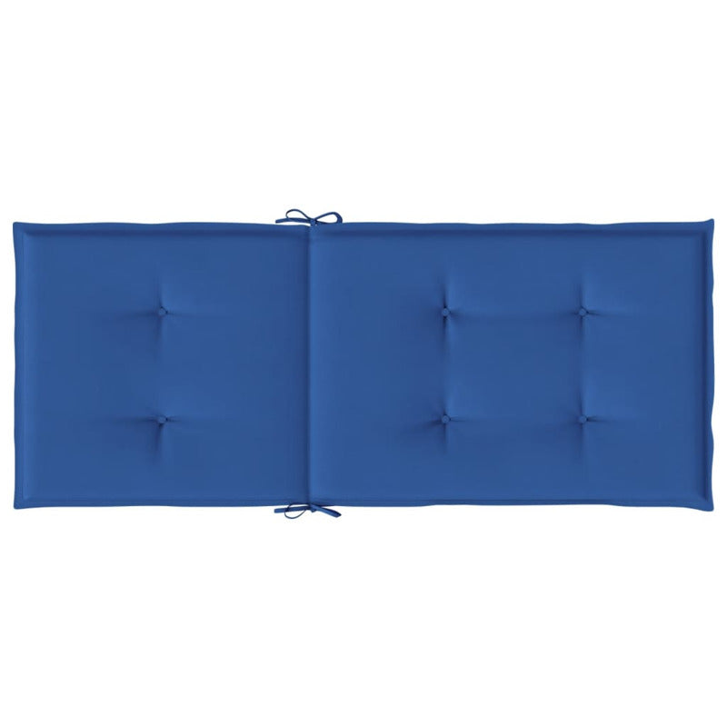 Vidaxl Cojín Silla De Jardín Respaldo Alto 4 Uds Tela Azul 120x50x3 Cm_5