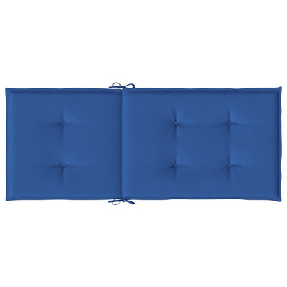 Vidaxl Cojín Silla De Jardín Respaldo Alto 4 Uds Tela Azul 120x50x3 Cm_5