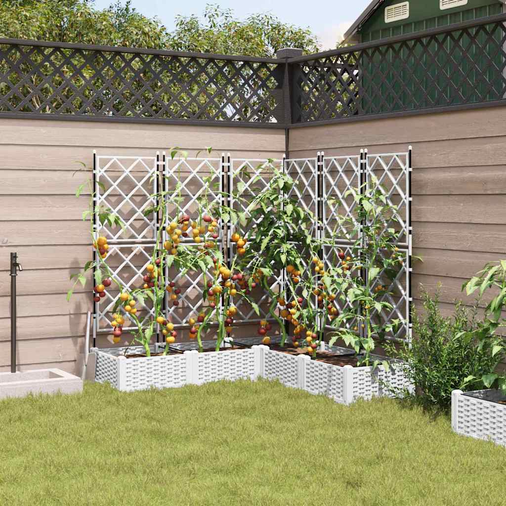 Macetero De Jardín 5 Uds. Blanco 120 X 120 X 125,5 Cm Pp_2
