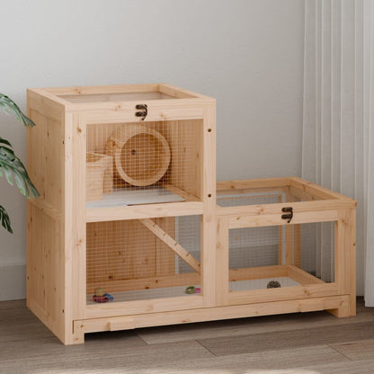 Vidaxl Jaula Para Hámster Madera Maciza Abeto 81x40x60 Cm_1
