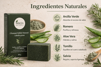 Champú Sólido Natural Para Cabello Graso 80 G | Purificante Y Equilibrante | M&on Naturals_2