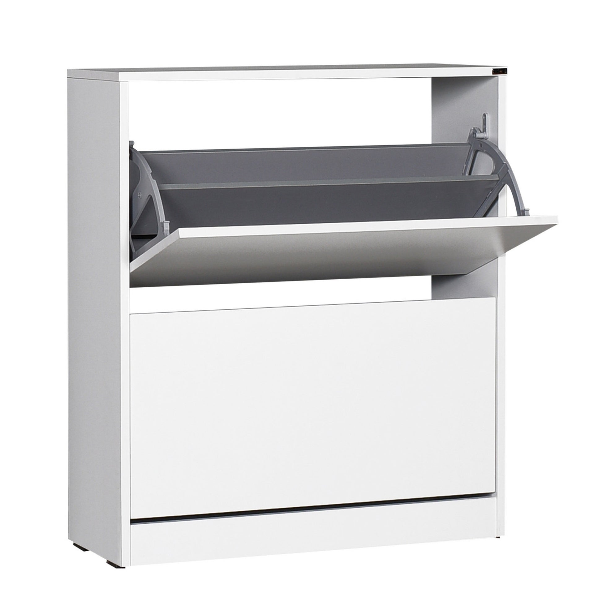 Zapatero,100% Tablero De Aglomerado Rechapado En Melamina, Color Blanco_0