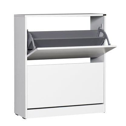 Zapatero,100% Tablero De Aglomerado Rechapado En Melamina, Color Blanco_0