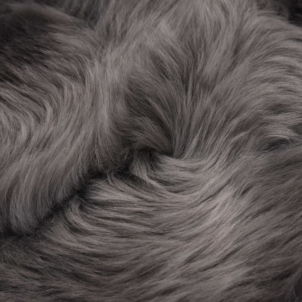 Vidaxl Cojines De Silla 2 Uds Piel De Oveja Real Gris Claro 40x40 Cm_4