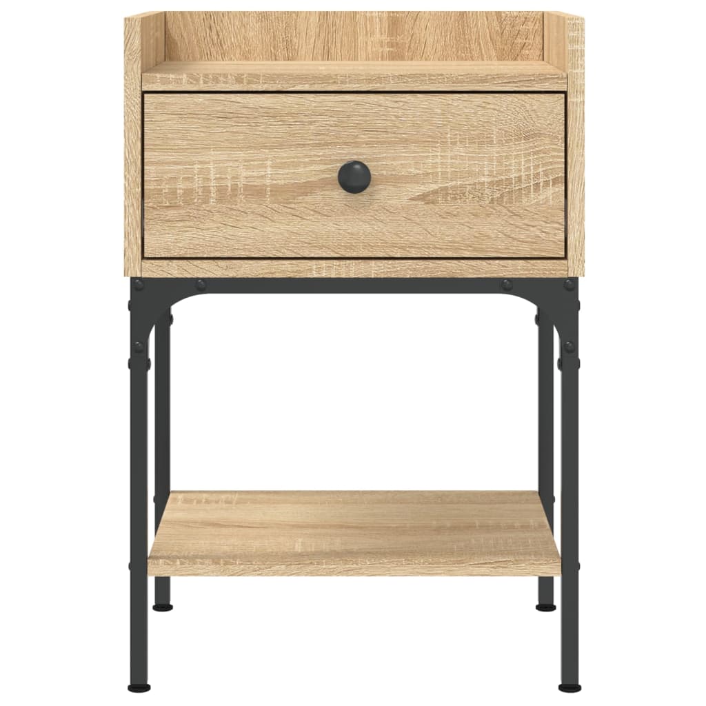 Mesita De Noche Madera De Ingeniería Roble Sonoma 40,5x31x60 Cm_3