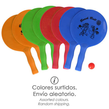 Raquetas Palas Playa Con Pelota Ø 22,5 Cm. X 38,5 (alt.) Cm. Resistente Al Agua Y Al Sol. Raqueta De Playa, Palas Playa._1