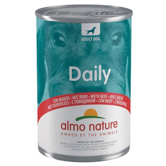 24x400gr Lata De Comida Daily Almo Para Perro Con Buey