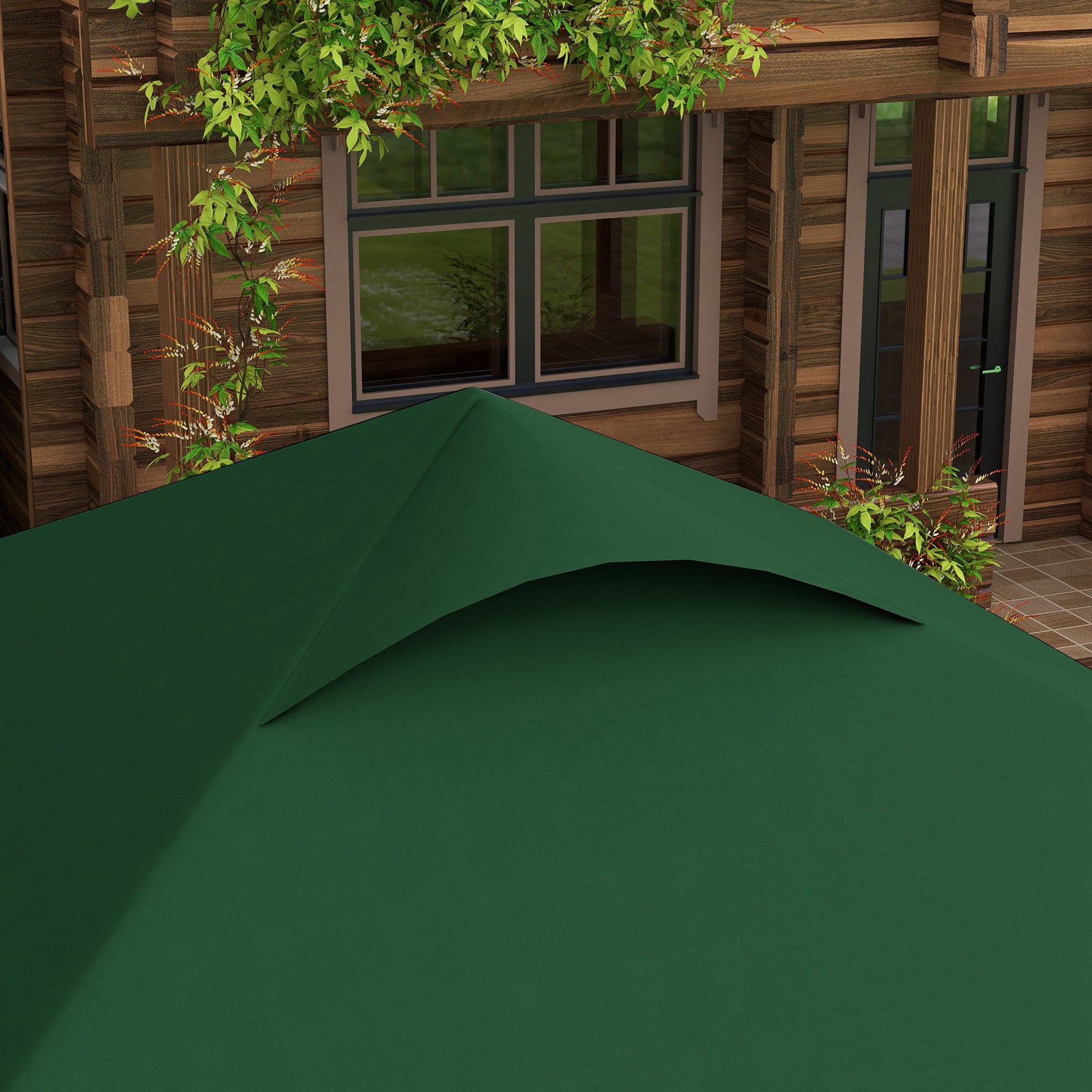 Outsunny Cenador Plegable Jardín 2,5x2,5x2,68 M Uv 50+ Altura Ajustable Verde_4