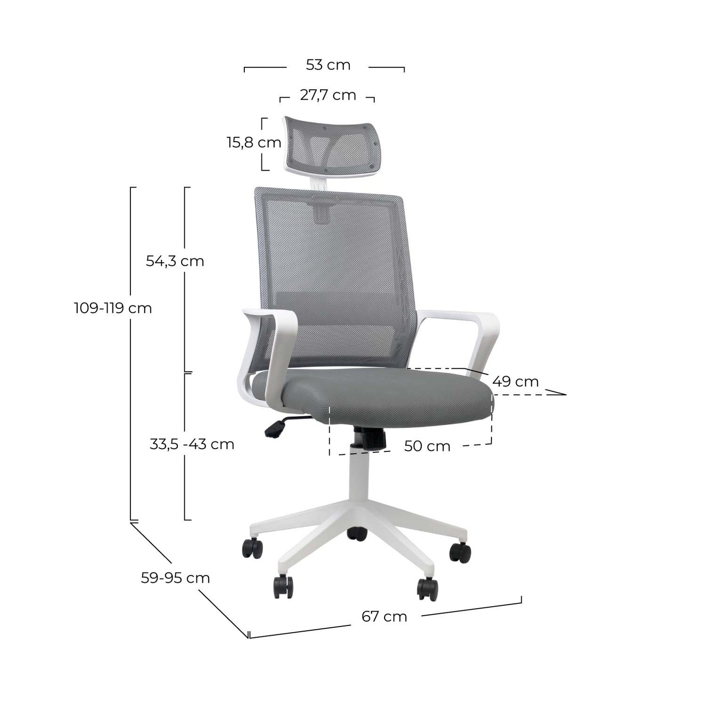 Silla De Escritorio Con Ruedas Century 119x95x67cm Thinia Home_5