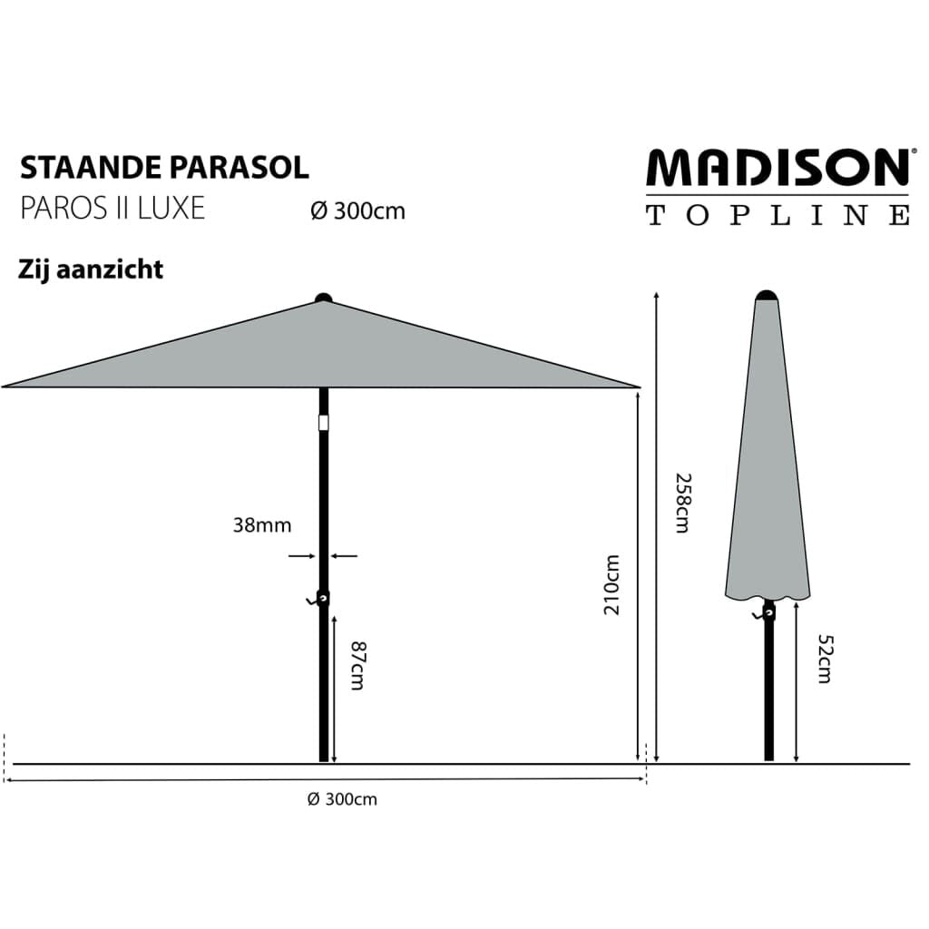 Madison Sombrilla Paros Ii Luxe Gris 300 Cm_2