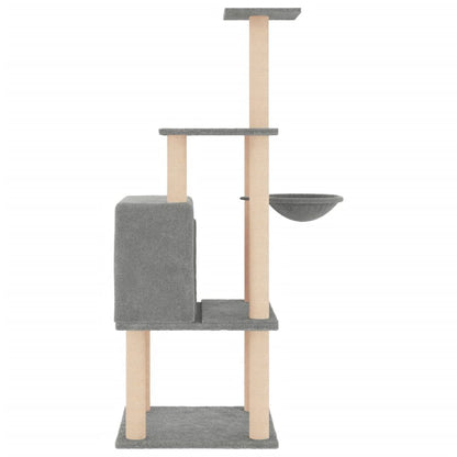 Vidaxl Rascador Para Gatos Con Postes De Sisal Gris Claro 132 Cm_3