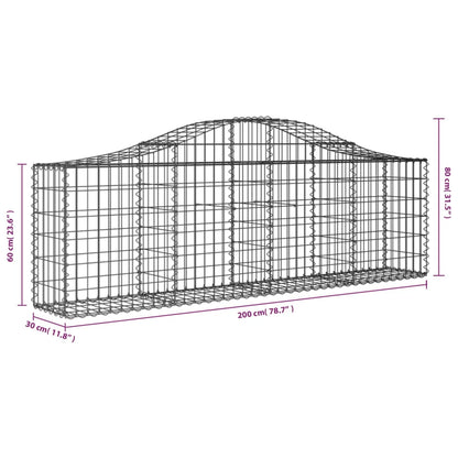 Cestas De Gaviones 20 Uds Forma De Arco Hierro 200x30x60/80 Cm_5