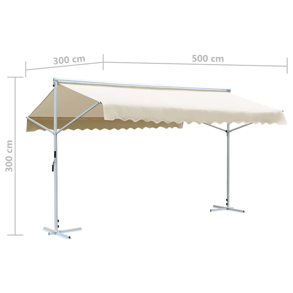 Vidaxl Toldo De Pie Independiente Color Crema 500x300 Cm_2