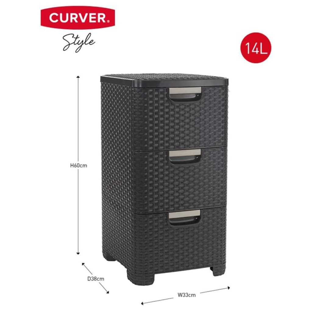 Curver Cajonera Style Gris Antracita 3x14 L_2