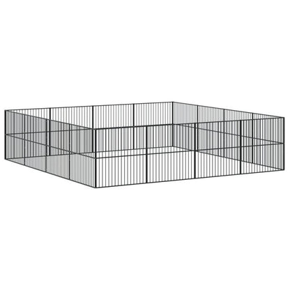 Vidaxl Corralito Para Perros Con 16 Paneles Acero Galvanizado Negro_5