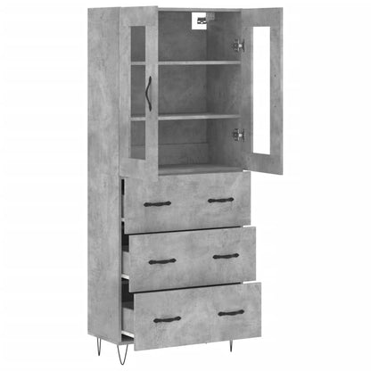 Aparador Alto Madera Contrachapada Gris Hormigón 69,5x34x180 Cm_3