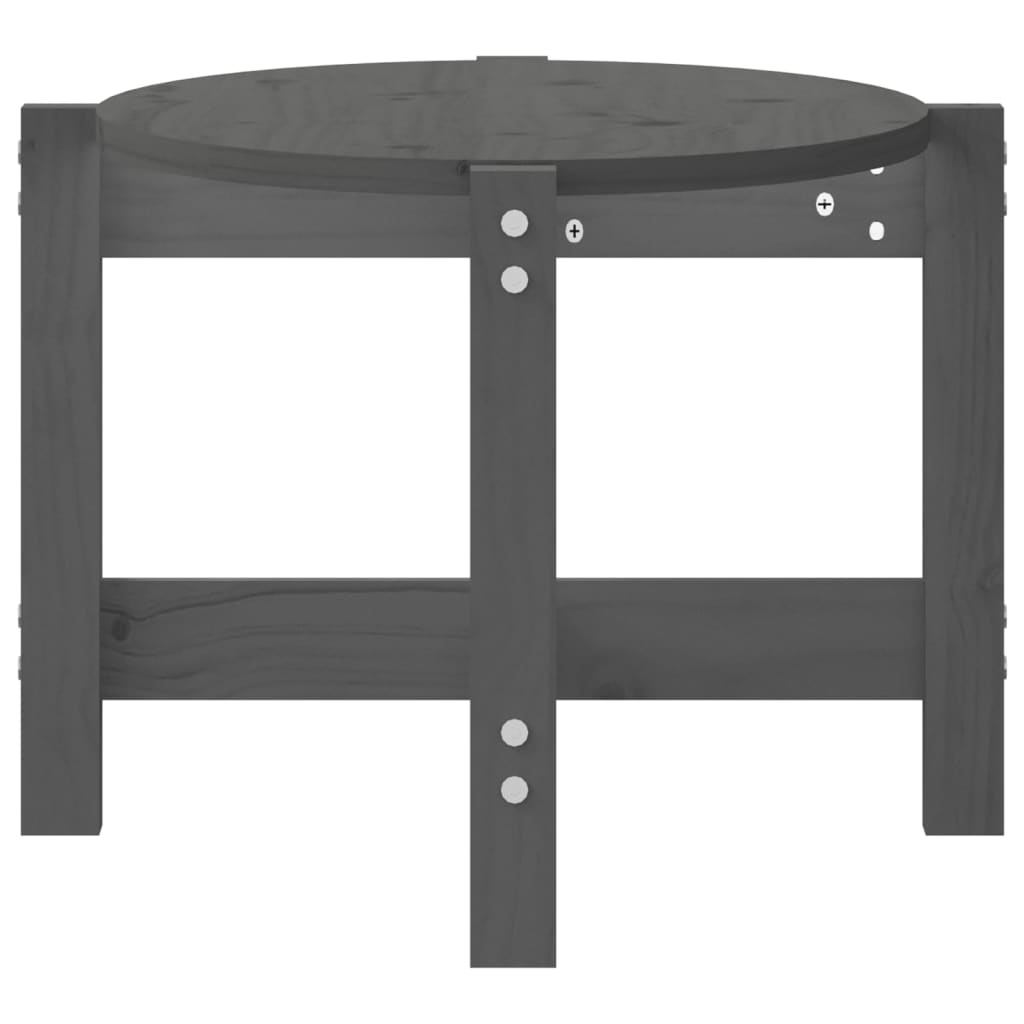 Mesa De Centro De Madera Maciza De Pino Gris 87x48x35 Cm_4