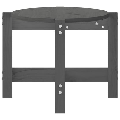 Mesa De Centro De Madera Maciza De Pino Gris 87x48x35 Cm_4