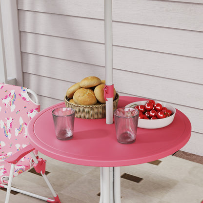 Aiyaplay Conjunto De Mesa Y Sillas Infantil De Jardín De 4 Piezas Rosa_3