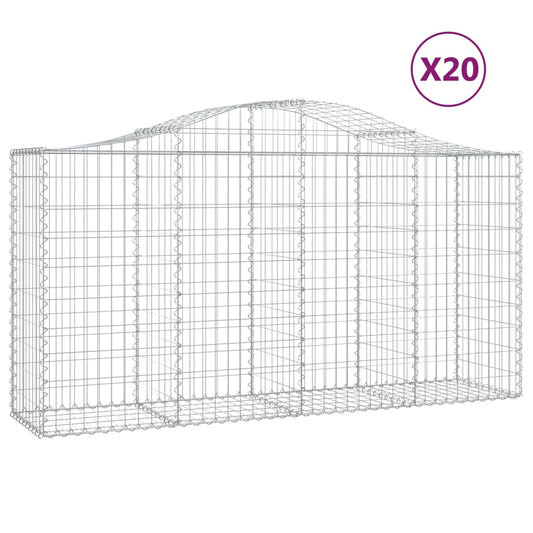 Cestas De Gaviones 20 Uds Forma De Arco Hierro 200x50x100/120cm_0