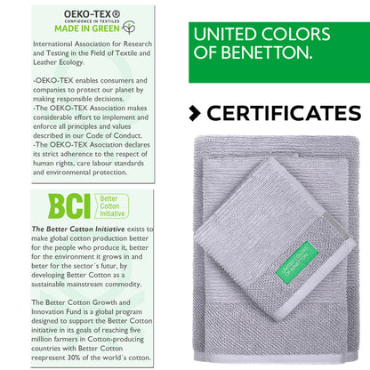 Set 3pcs Toallas De Baño (30x50+50x90+70x140cm) 450 Gsm 100%algodon Gris Casa Benetton_3