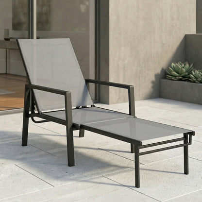 Outsunny Tumbona Plegable Con Reposapiés Retráctil Respaldo Ajustable 5 Niveles_1