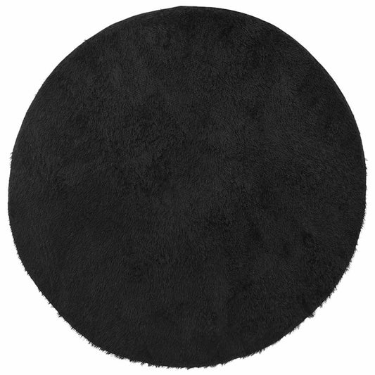 Vidaxl Alfombra Peluda De Pelo Largo Navarra Negra 100x100cm Poliéster_0
