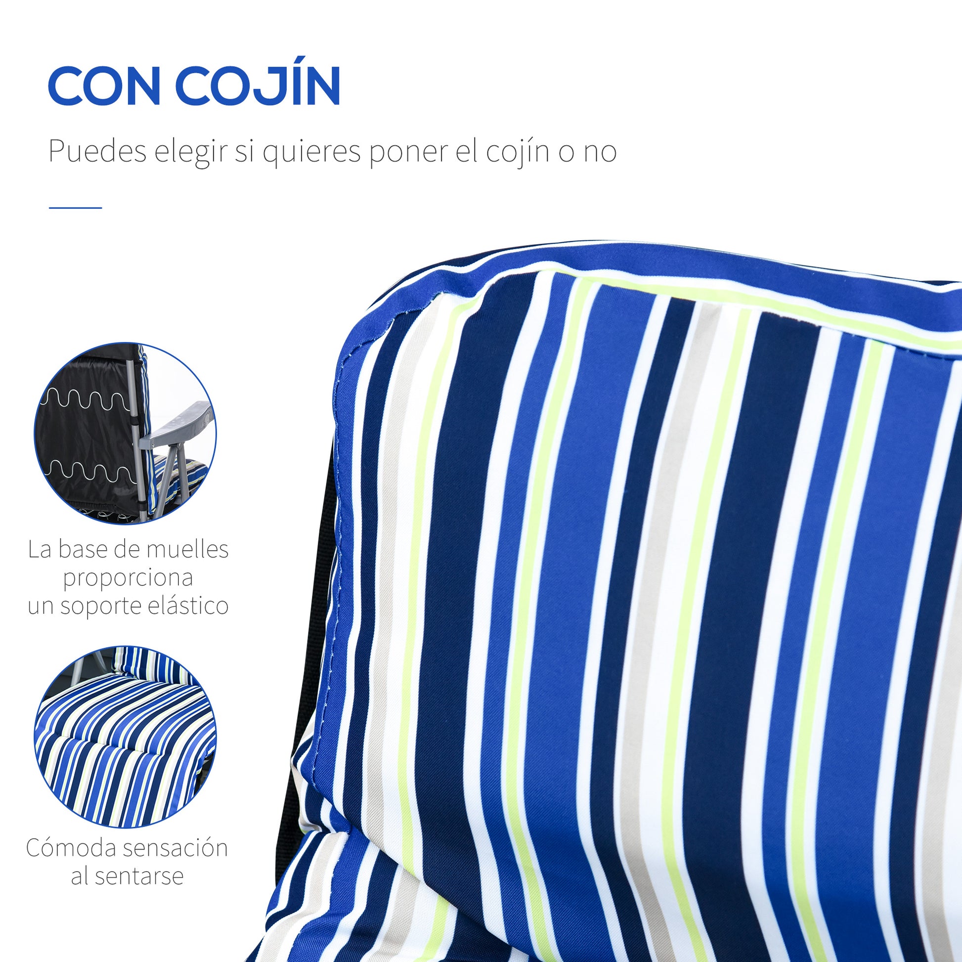 Outsunny Pack De 2 Tumbonas Plegables Tumbonas De Jardín Exterior Con Cojín Acolchado_3