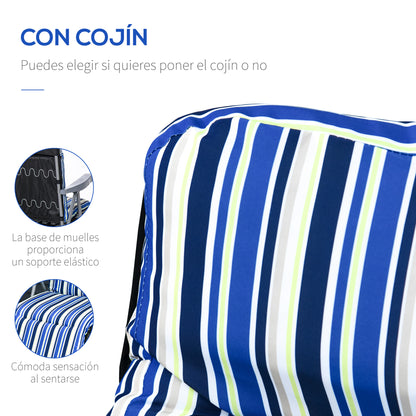 Outsunny Pack De 2 Tumbonas Plegables Tumbonas De Jardín Exterior Con Cojín Acolchado_3